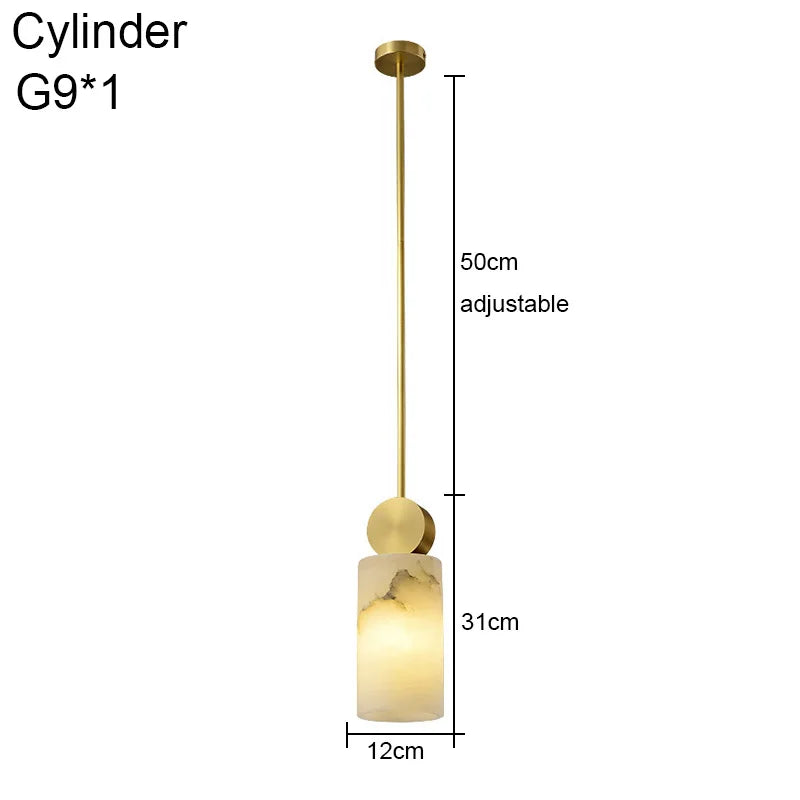 Modern Geometric Marble Chandelier Pendant Lighting for Dining Room & Living Space