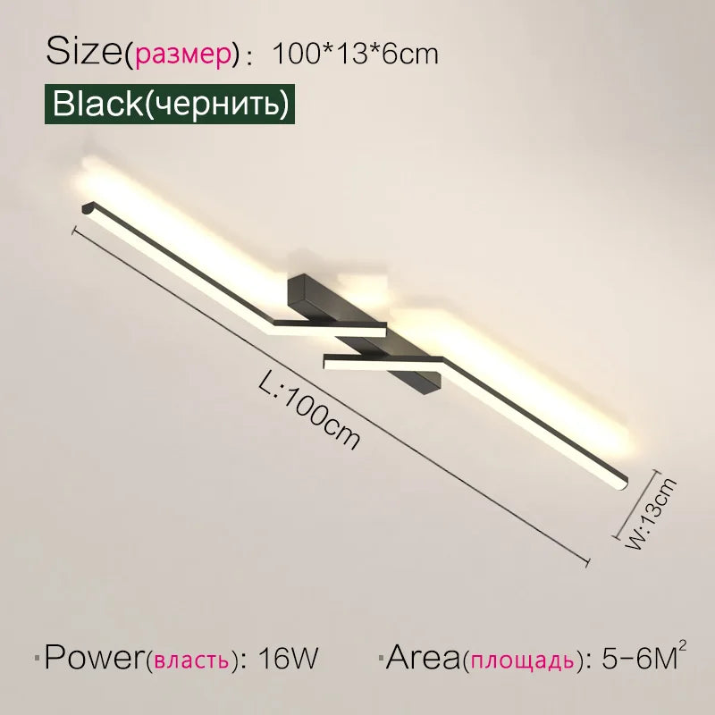 LED Strip Ceiling Lights: Modern Minimalist Corridor & Balcony Lighting