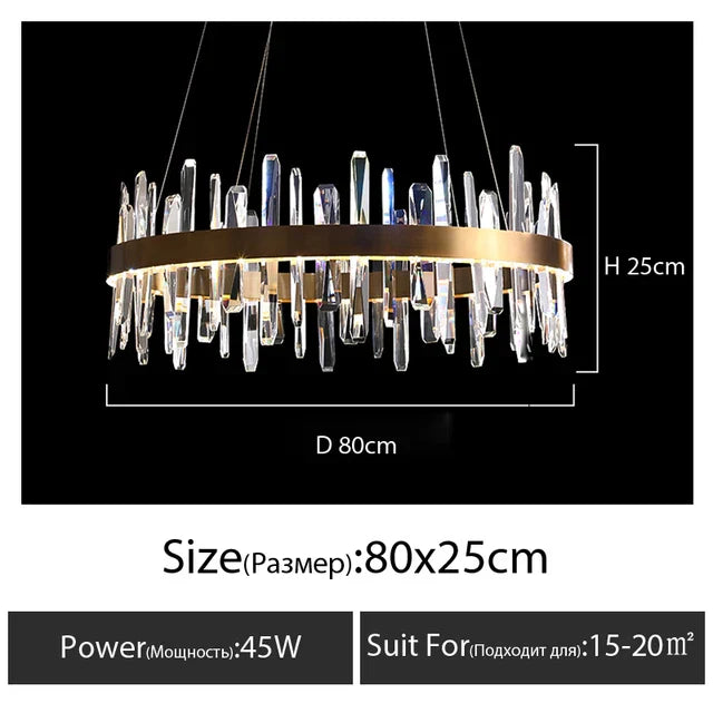 K9 Luxury Pendant Chandelier, LED Indoor Lighting for Kitchen, Living Room, Bedroom