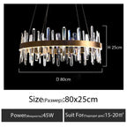 K9 Luxury Pendant Chandelier, LED Indoor Lighting for Kitchen, Living Room, Bedroom