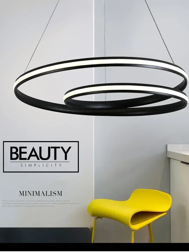 Nordic LED Pendant Lights Dimmable Hanging Lamp for Living Room and Bedroom