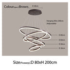 Sophisticated Duplex Living Room Chandelier & LED Circles Lighting Fixtures