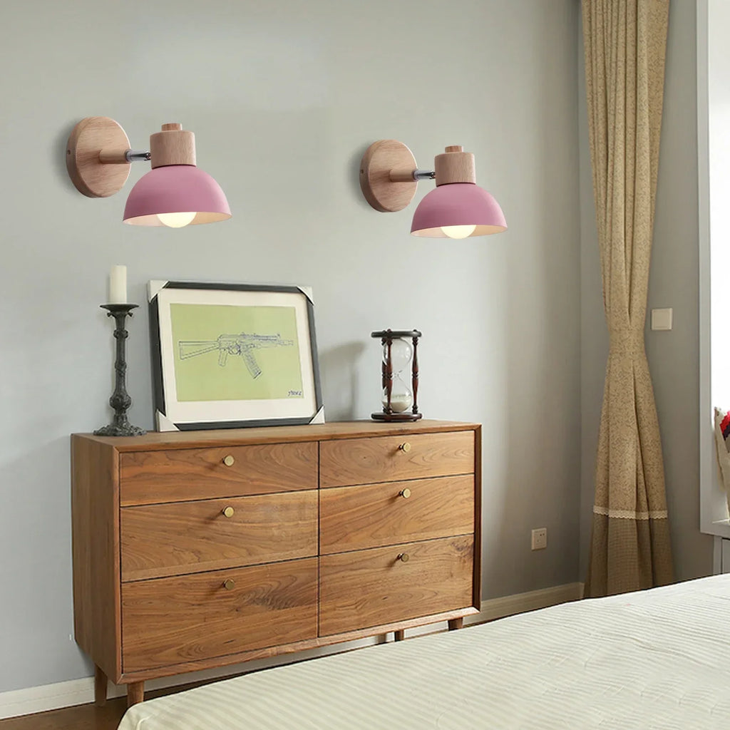 Pink Wall Lights: Nordic Minimalist Bedroom Bedside Lamps, Modern Living Room Decor