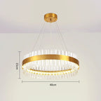 LED Crystal Pendant Light: Modern Nordic Round Chandelier with Dimmable Gold Finish