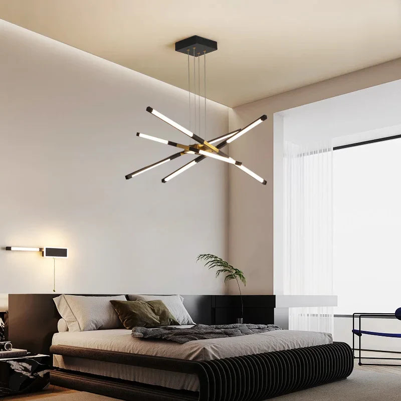 Dimmable LED Ceiling Chandelier, Modern Interior Lighting for Dining Room, Bedroom, Living Room