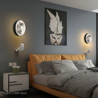 Moon Astronaut LED Wall Lamp for Bedroom, Children's Room, and TV Background