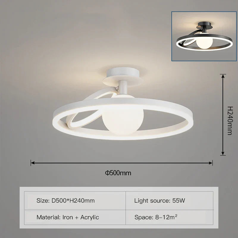 LED Ceiling Chandelier: Modern Nordic Rings Pendant Light Fixture for Living Room & Bedroom