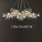 Gold Crystal Chandelier: Modern LED Luxury Lighting for Living Room Villa
