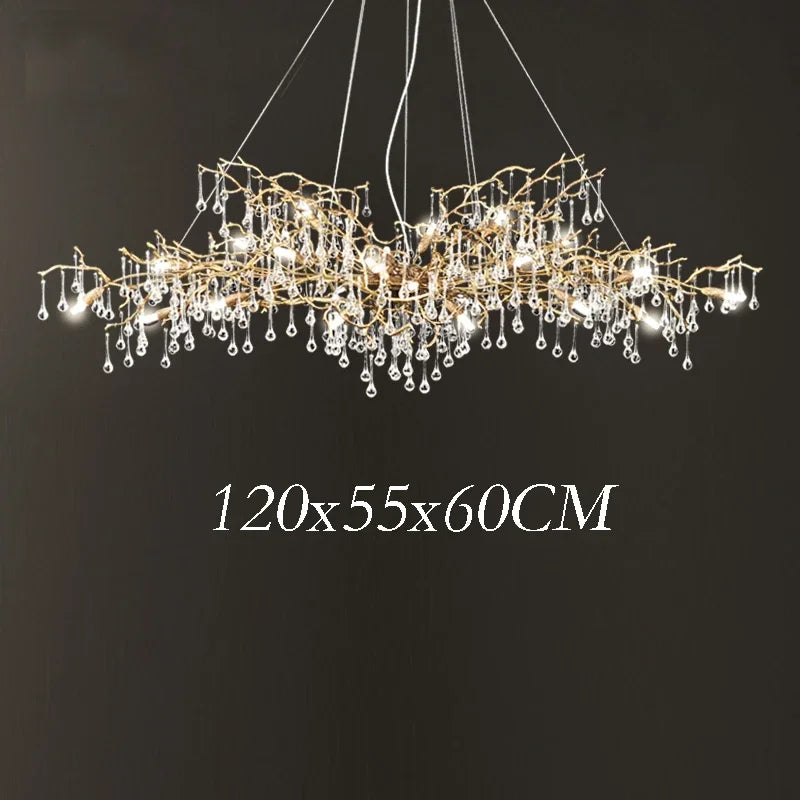 Gold Crystal Chandelier: Modern LED Luxury Lighting for Living Room Villa