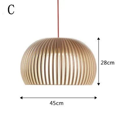 Wooden Birdcage Pendant Lamp: E27 Indoor LED Lighting for Dining Room & Bar