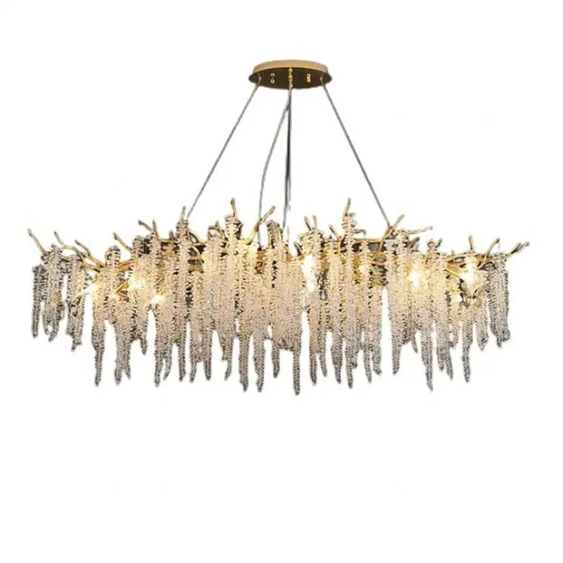 Gold Aluminium Branch Pendant Light Chandelier for Modern Dining Room Decor