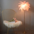 Modern Ostrich Feather Shade LED Floor Lamp for Stylish Indoor Lighting
