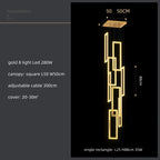 Modern Crystal LED Pendant Lights Steel Rectangle Hanging Lamp