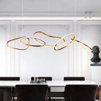 Chrome Stainless Steel LED Pendant Light - Modern Minimalist Dining Room Island Lamp