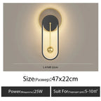 Nordic Wall Lamp Clock Modern Silent Bedroom Decor Lighting