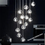 Crystal Water Droplet Chandelier: Modern LED Staircase Pendant Light - Luxury Ball Hanging Lamp
