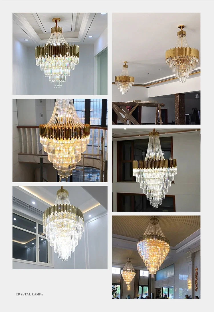 Modern Crystal LED Chandelier for Living Dining Room.
