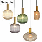 Stained Glass Pendant Lights Nordic Modern Hanging Lamps for Home Decor