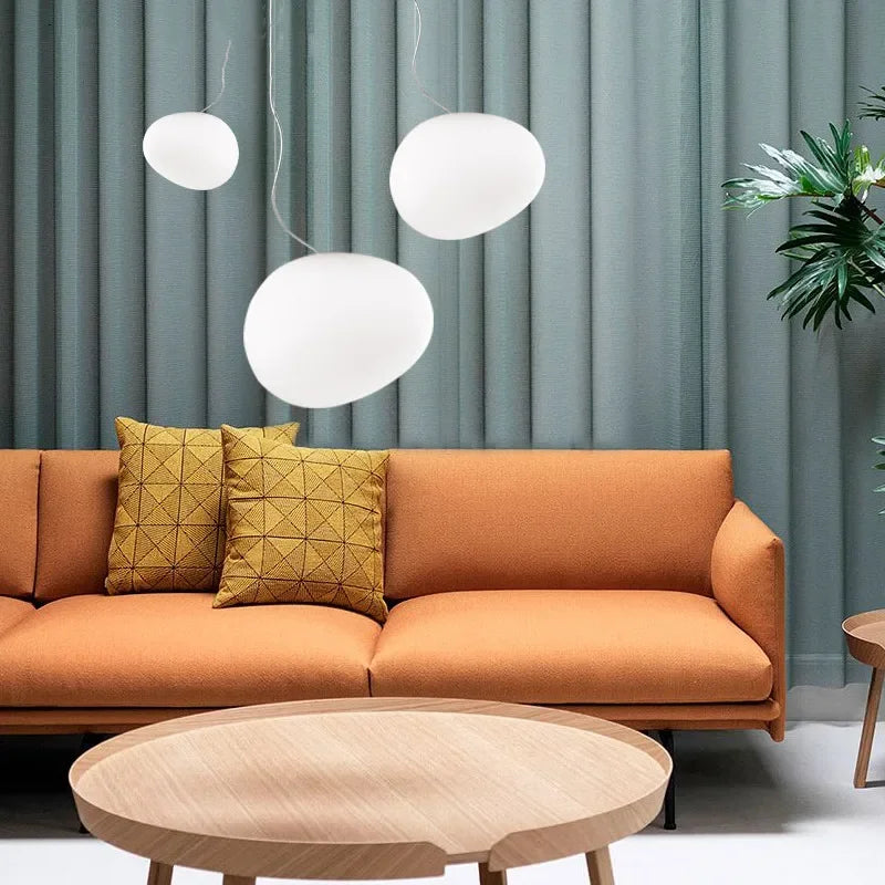 Gregg Glass Pendant Lights for Living Room, Bedside, Modern Round Ceiling Lamps