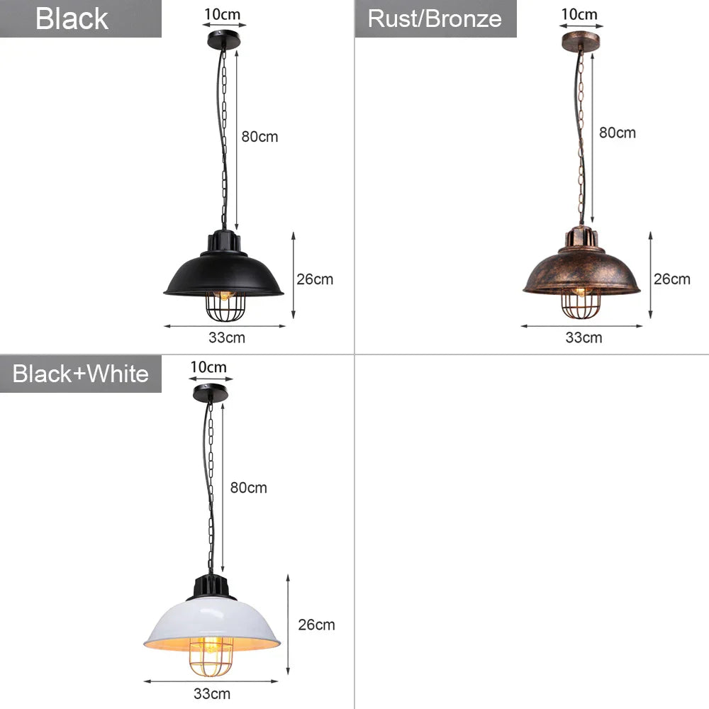 Industrial Loft Chandelier Pendant Lamp LED Edison Vintage Hanging Light