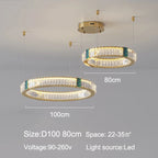 Luxury Golden Crystal Round Ceiling Chandelier with Remote Control LED Light
