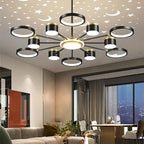 Starry Sky 6-Light Dimmable Ceiling Chandelier - White Modern Home Lighting