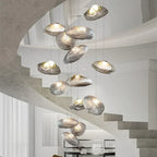 Glass LED Chandelier Lighting for Modern Stairs, Dining Room, and Home Bar
