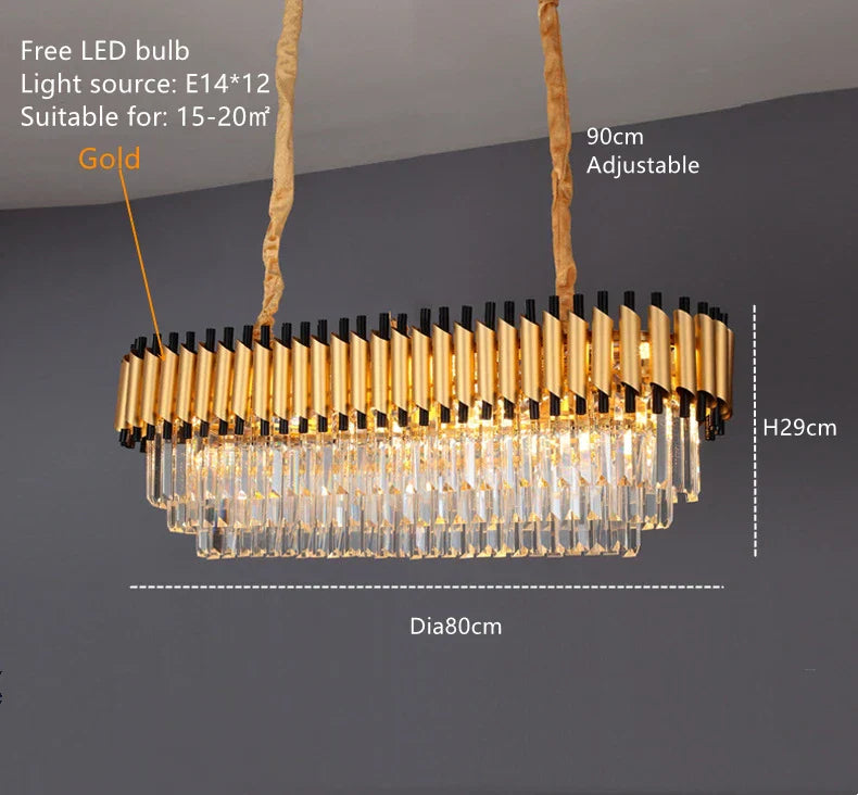 Luxury K9 Crystal Ceiling Chandelier: High-end LED Lighting for Home Decor