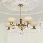 Glass Ball Pendant Chandelier LED Lamp for Modern French Bedroom