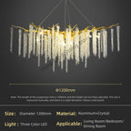 Luxury Crystal Chandelier Pendant Light Modern LED for Living Room Bedroom Restaurant