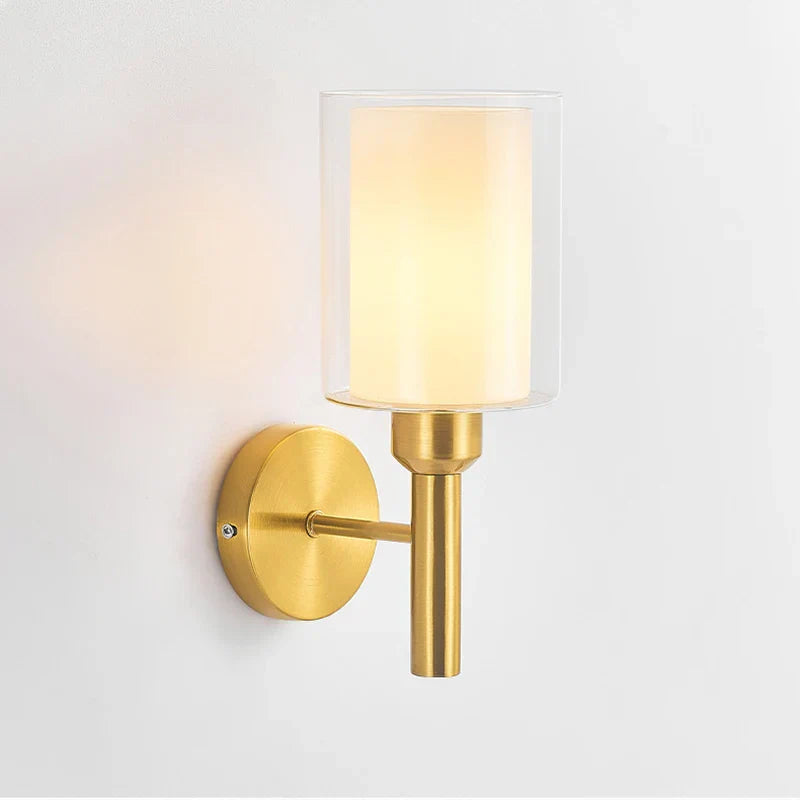 Luxury Glass Wall Lamp Brass Color Home Art Deco Sconce Wall Lights