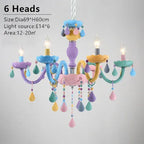 Crystal Chandelier: Modern Macaron Color Children Room Luminaire