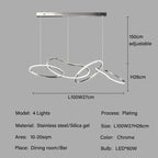 Luxury Steel Pendant Chandelier Dimmable LED Luminarias