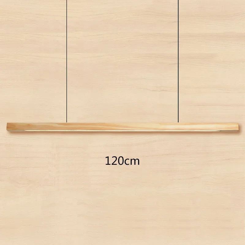 Black Walnut Dining Pendant Light: Simple Log Strip Design for Dining Room, Office