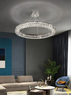 Luxury K9 Crystal Glass LED Chandelier for Living Room & Stairway Decor