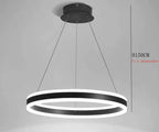 Modern Black Ring LED Chandelier for Home Decor Lighting