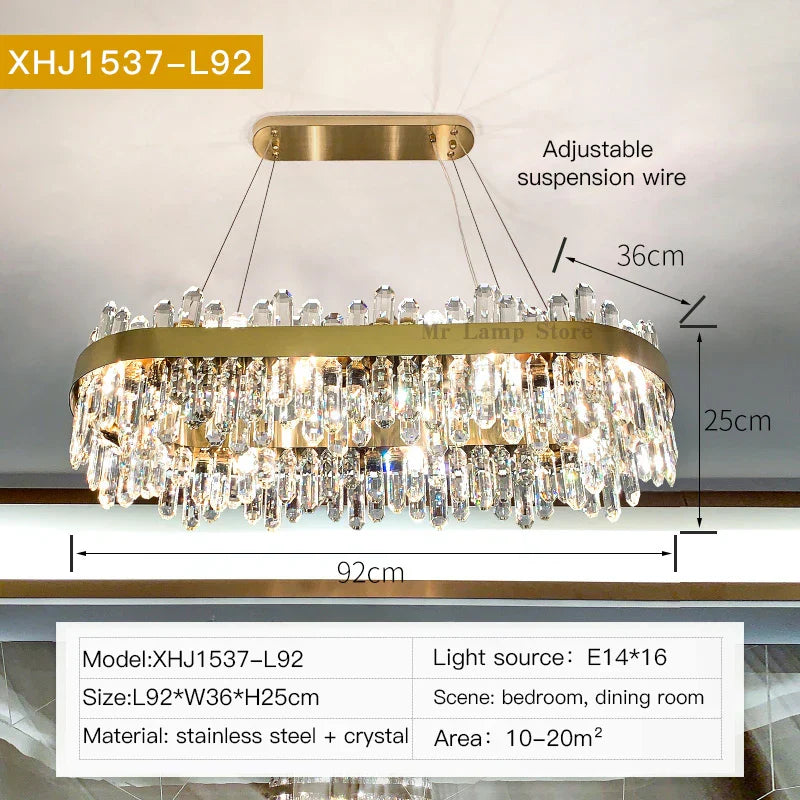Crystal Chandelier: Post-Modern High-End Luxury for Living Room, Bedroom, and Restaurant
