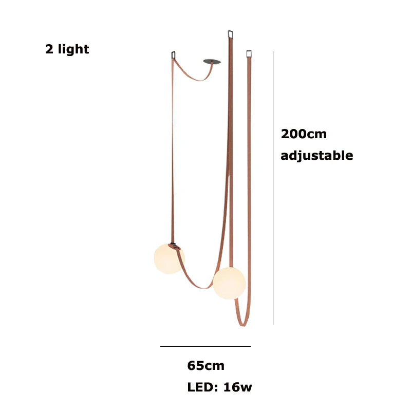 Glass Ball Pendant Lamp for Loft Living Dining Room, LED Lighting