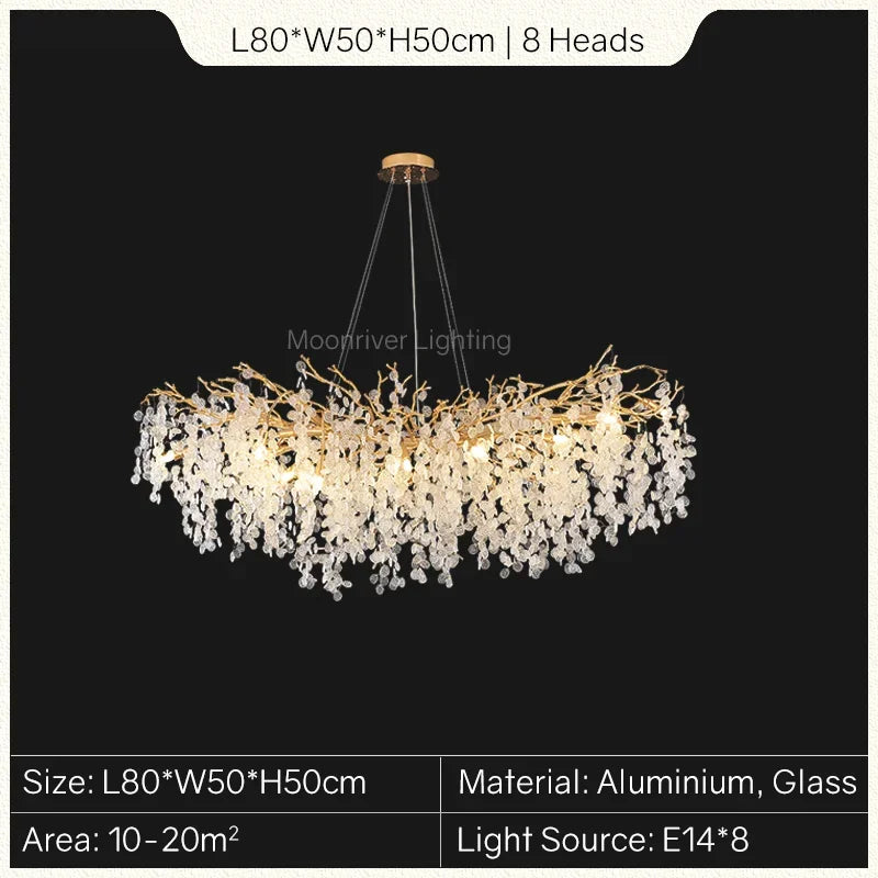 Gold Tree Branch Chandelier: Elegant European Style Pendant Light for Home Decor