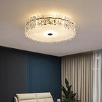 Crystal Glass Maple Leaf Ceiling Chandelier for Modern Luxury Minimalist Living Room