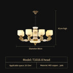 Zen Jade Chandelier: Modern Chinese Style Living Room Lamp for Villa, Restaurant, and Building