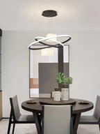 LED Chandelier: Modern White Hanging Light for Living Room Kitchen, Indoor Decor Lamps
