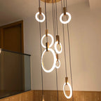 LED Stair Chandelier: Modern Nordic Living Room Ceiling Pendant Lamps
