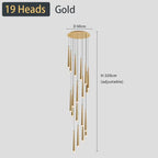 Modern LED Stair Chandelier for Duplex Apartment, Nordic Design for Bedroom, Restaurant, Bar.