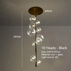 LED Bubble Chandelier Clear Glass Ball Pendant Lamp for Dining Room & Bar