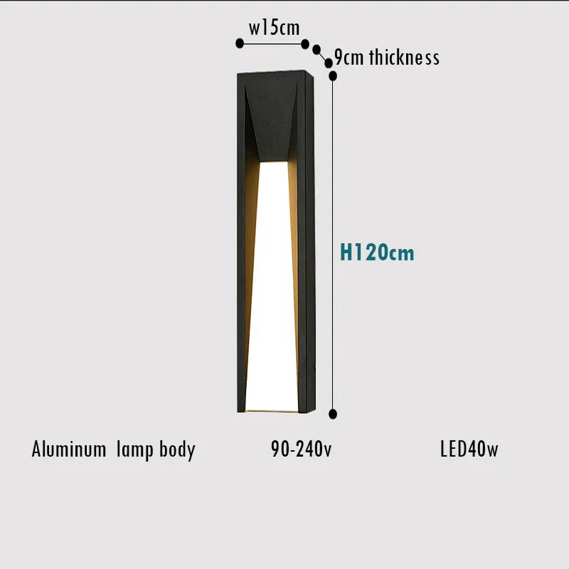 LED Black Outdoor Wall Lamp for Patio Entryway and Garden Lighting