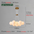 Nordic Moon Chandelier Bubble Ball Living Room Dining Bedroom Lamp