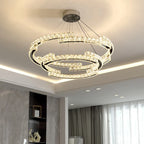 Crystal LED Pendant Lights Chrome Steel Modern Luxury Fixtures