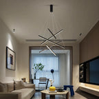 Aluminum Ceiling Chandelier: LED Changeable Shape Stair High-Rise Indoor Lighting