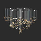 Modern Crystal Glass Pendant Chandelier for High Ceiling Staircase and Home